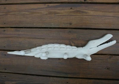 NEW Pottery Barn Kids Alligator wood Peg Rack Hook 24 inch antiqued white finish - Image 1 of 3