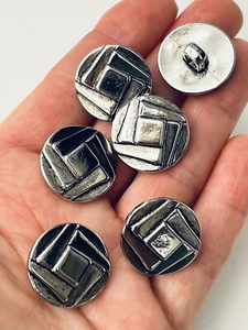 8 x silberne Schaftknöpfe 22 mm Jacke Blazer Mantel Kleider Knöpfe Ref5 - Bild 1 von 6