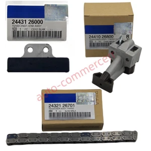 3PC Camshaft Chain Kit Hydraulic Tensioner For 06-11 Hyundai Accent Kia Rio 1.6L - Picture 1 of 11
