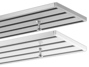 Gardineum Gardinenschiene, 4-läufig, weiß und alu-silber, vorgebohrt, Alu, flach - Bild 1 von 5
