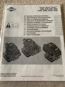 BRIGGS & STRATTON CLASSIC/SPRINT/QUATTRO 2000 OPERATOR/OWNER MANUAL Instructions - Picture 1 of 7
