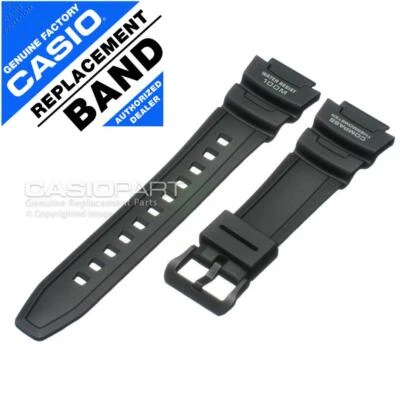 Genuine Casio Watch Band f/ Twin Sensor SGW500H-1BV SGW-500H Black Rubber Strap - Image 1 of 2