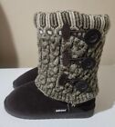 muk luks boots size 9 Brown knit Womans 8377 16760