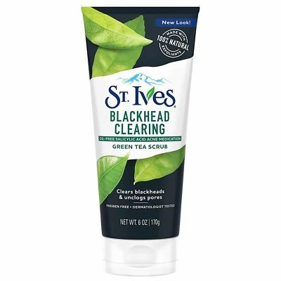 St. Ives Blackhead Clearing Green Tea Facial Scrub Natural Exfoliants 6 Ounce - Image 1 of 4