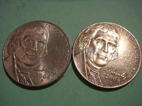 2006 P 2006 D Jefferson Nickels - 2 coins both UNC Cover