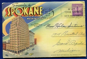 Spokane Washington postcard folder foldout PF520 - Picture 1 of 2