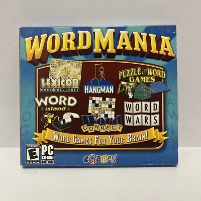 2006 eGames WORD MANIA Word Games For Your Brain PC-CD-ROM Windows 98/ME/2000/XP - Image 1 of 3