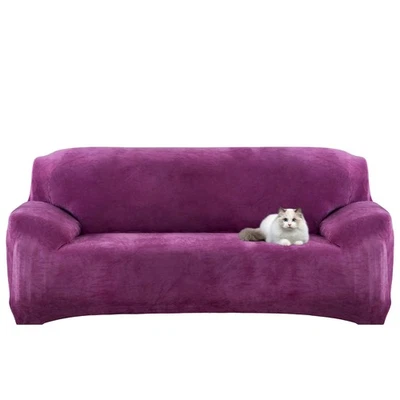 Funda de sofá gruesa de felpa de terciopelo elástico con dobladillo elástico de 1-4 plazas Foto 1 de 4