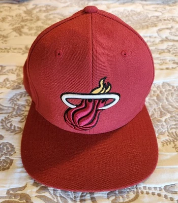 Mitchell & Ness Miami Heat Snapback Hat Cap Red - Image 1 of 4