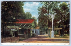 Postal de George A Wolf 1909 Board Walk Brandywine Springs Park Delaware - Imagen 1 de 2