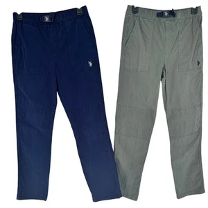 Boys XL 14-16 Bundle of 2 US Polo Assn Utility Buckle Pant Navy Green Relaxed - Picture 1 of 18