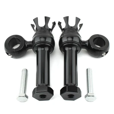 1" Motorcycle Handlebar Mount Clamps Riser Black For Harley Dyna Softail Touring - Image 1 of 4