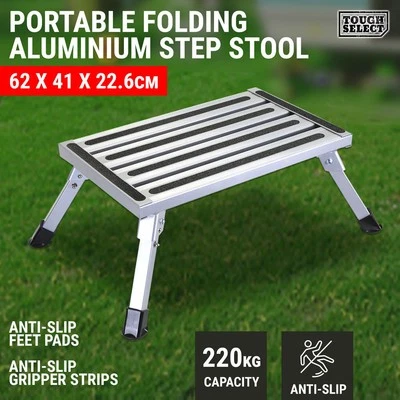 Folding Aluminium Step Stool 220kg Caravan Camping Portable Ladder RV Trailer - image 1 of 4