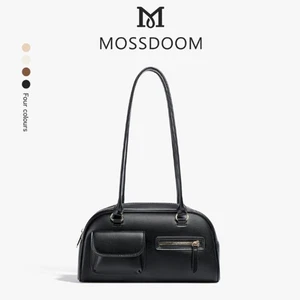 MOSSDOOM Bag Women Rectangle Shoulder High Capacity Simple Korean Style Black - Picture 1 of 6