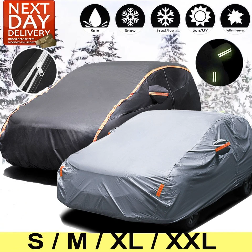 Waterproof 6 Layer Car Cover Heavy Duty Cotton Lined UV Protection S M XL XXL - Image 1 of 1