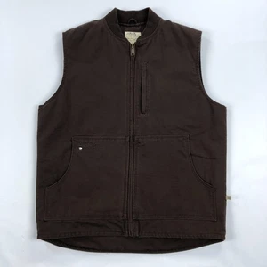 Cabelas Vest Mens Large Roughtneck Brown Duck Canvas Work Outdoors - Picture 1 of 12
