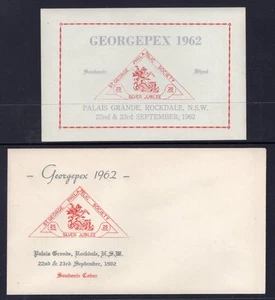 Australia GEORGEPEX 1962 miniature sheet (full gum) and unused embossed cover - Bild 1 von 2