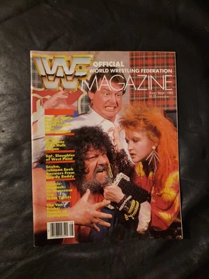 WWF Official Magazine - August/September 1984 Edition: Cyndi, Louis - Image 1 of 4