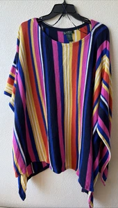 Poncho Ralph Lauren Mujer Multicolor Rayas TALLA ÚNICA NUEVO SIN ETIQUETAS - Imagen 1 de 6