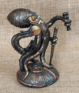 Statua piccola polpo viaggiatore steampunk resina lovecraft eclettica nautica - Foto 1 di 10