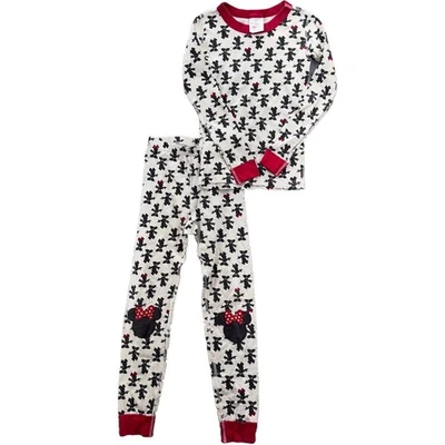 Hanna Andersson Disney Minnie Mouse Pijama Largo John Algodón Talla 8 Negro Rojo Foto 1 de 4