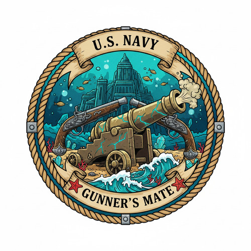 Navy Gunner's Mate Rate Sticker - Atlantis USN Edition Decal - 4