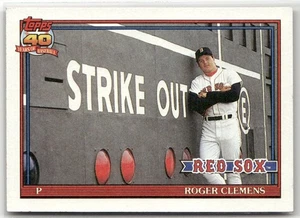 1991 Topps #530 Roger Clemens Medias Rojas de Boston - Imagen 1 de 2