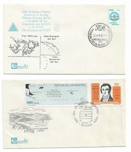 Argentina 1982 Claim on Falklands Island 2 FDC covers - Picture 1 of 2