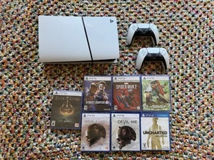 Sony PlayStation 5 Slim Disc Edition Console 1TB + 7 Games Bundle - Picture 1 of 2