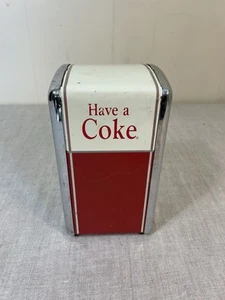 Dispensador de servilletas retro Coca Cola Have A Coke metal cromo años 50 comedor de colección 1992 - Imagen 1 de 4