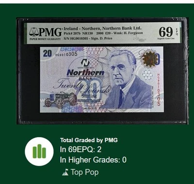 northern ireland 20 pound 2006 p-207b PMG 69 EPQ TOP POP banknote - Image 1 of 4