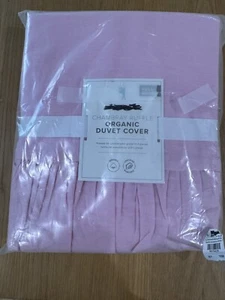 Pottery Barn Kids Chambray Ruffle Organic Duvet Cover Pink Full Queen - Picture 1 of 2