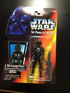 Vintage 1995 Star Wars Tie Fighter Pilot The Power Of The Force Figur Neu in Verpackung - Bild 1 von 2