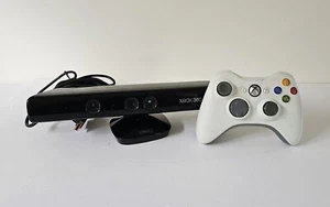 Xbox 360 Kinect Sensor Bar Camera & White Controller - Genuine Microsoft Bundle - Picture 1 of 10