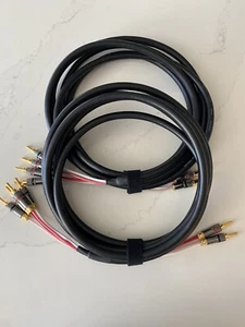 Pair of 12’ Canare 4211 Bi-wire Speaker Cables, Locking Bananas, Free FedEx Ship - Picture 1 of 7