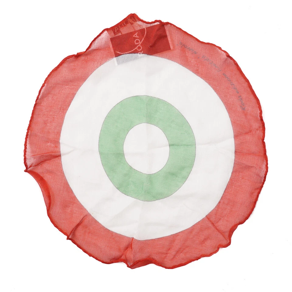 NUEVO CON ETIQUETAS RODA Tricolor Estampado Ligero Algodón Bolsillo Cuadrado Círculo Foto 1 de 4