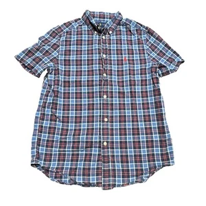 Polo Ralph Lauren Shirt Youth L 14-16 Blue Plaid Button Down Short Sleeve - Picture 1 of 14