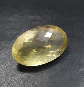 145.75Ct Natural Oval Checker Cut AAA Lemon Quartz Big Size Loose Gems 45x28.7MM - Picture 1 of 10
