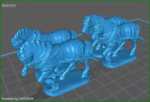 Napoleonische österreichische Zugpferde - 4 Minis - Harz 28mm Minis - Bild 1 von 1
