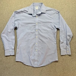Brooks Brothers klassisches bügelfreies Hemd 15,5x34 blau kariert Supima Baumwolle - Bild 1 von 8