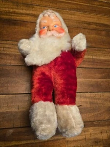 Vintage Stofftier Gummi Gesicht Weihnachtsmann Aufzieh Spieluhr funktioniert nicht - wie besehen - Bild 1 von 7