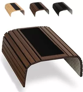 Foldable Bamboo Tray with Cup Holder, Couch Arm Table Tray (048) set of 2 - Picture 1 of 5