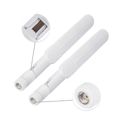 1Pair 8dBi 2.4G 5.8G Dual Band WiFi RP-SMA White Antenna for IP Camera Router - Image 1 of 4