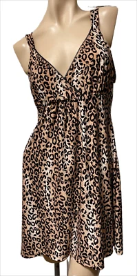 NWT In Bloom by Jonquil Ballet Nightgown LARGE Animal Tan/Brown Print Stretchy - Image 1 of 4