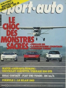 SPORT AUTO n°263 12/1983 FERRARI BB COUNTACH PORSCHE 911 TURBO CORVETTE BILAN F1 - Imagen 1 de 1