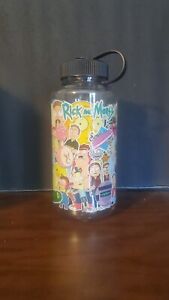 Rick and Morty Large Sticker Bomb Water Bottle, 32 Oz Sports Water Bottle