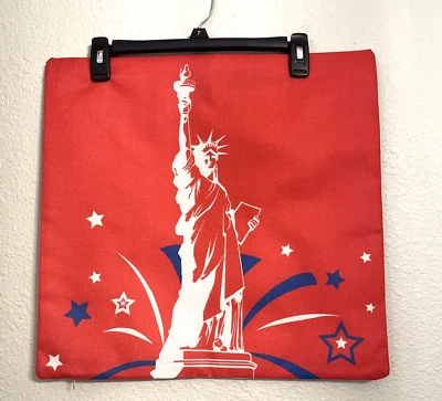 Funda Almohada Estatua de la Libertad Roja Blanca Azul Cremallera Patriótica 4 de Julio Foto 1 de 4