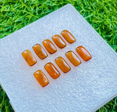 Cojín de cianita naranja natural cabujón piedras preciosas sueltas AAA+ lote de 10 piezas 7x14 mm Foto 1 de 3