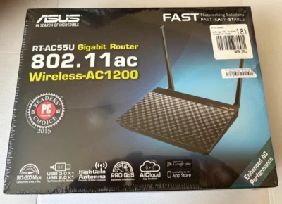 ASUS RT-AC55U Dual-Band Wireless AC1200 Gigabit Router Win/Mac New In Box - Image 1 of 4
