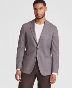 Michael Kors Mens Classic Fit Herringbone Taupe Sport Coat 40S Retail $295 - Picture 1 of 2